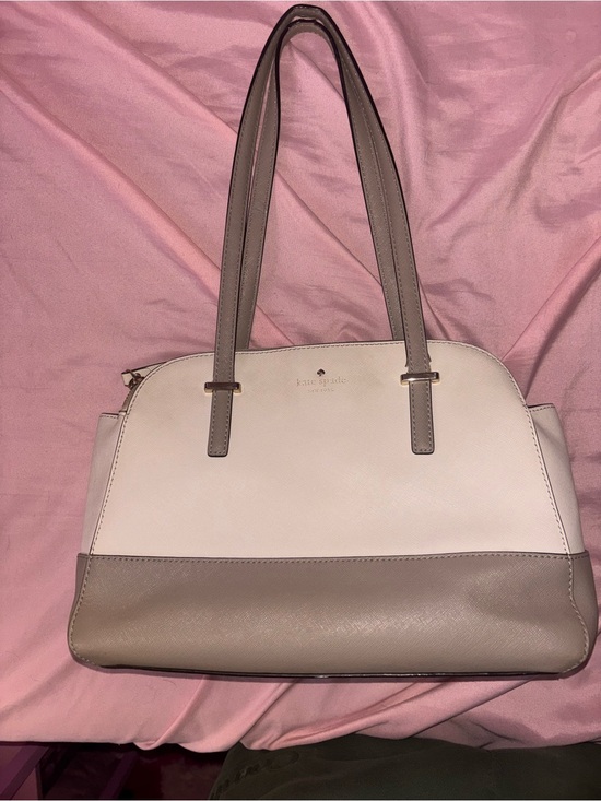 kate spade Handbags - kate spade Cream and Taupe Leather Shoulder Bag